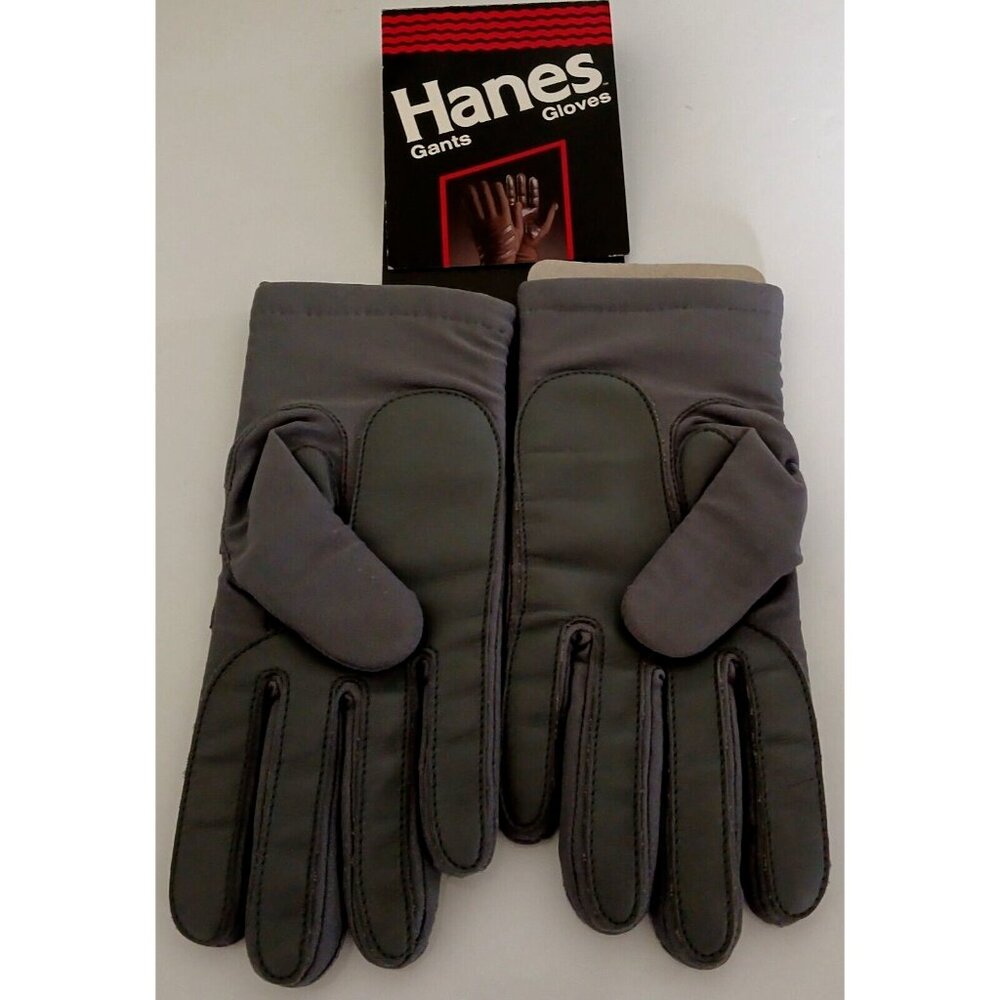 Vintage 1990 Hanes Mens Gloves Gray Size Medium Nylon Blend RARE in Original Box